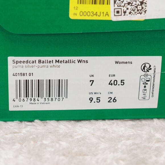 Puma Speedcat Ballet Silver White Sneakerina Womens Size 9.5 401581-01 NWB - Picture 8 of 16